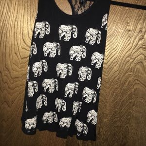 Black patterned tank top